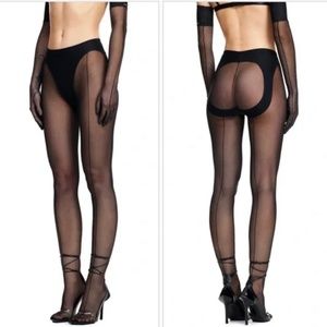 NWT Mugler H&M Tights with Seams Medium